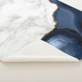 White Marble Gilded Navy Blue Agate Sherpa Deken (3/4)
