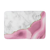 White marble Gilded Pink Agate Badmat (Voorkant)