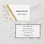 White Marble Glam Gold & Glitter Visitekaartje (Voorkant / Achterkant)