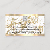 White marble Gold Lijst Event Planner Qr Code Visitekaartje (Achterkant)