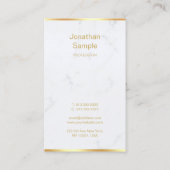 White Marble Gold Modern Hand Script Chic-Sjabloon Visitekaartje (Achterkant)