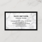 White Marble Kettlebell Fitness Personal Trainer Visitekaartje (Achterkant)