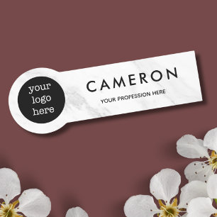 White Marble Medewerker Naam Logo Badge