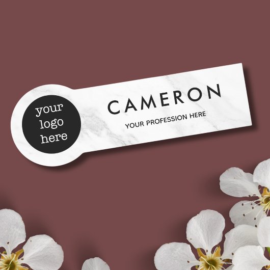 White Marble Medewerker Naam Logo Badge