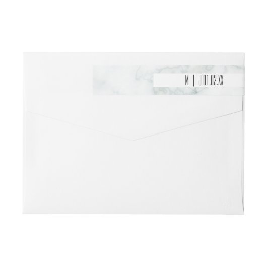 White Marble Minimalist Abstract Wedding Logo (Achterkant)