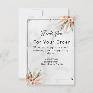 White Marble Minimalist Photo Wedding Bedankkaart