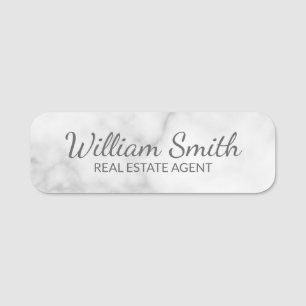 White Marble Modern Professional, persoonlijk Naamplaatje