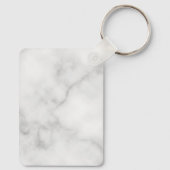 White Marble Modern Script Personalized Name Keych Sleutelhanger (Achterkant)