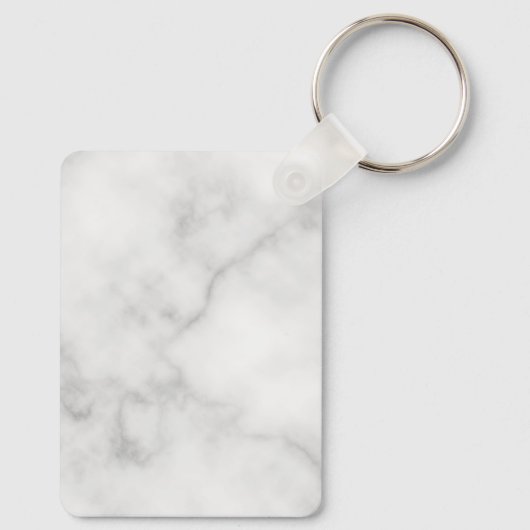 White Marble Modern Script Personalized Name Keych Sleutelhanger (Achterkant)