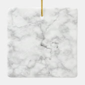 White Marble Mr. en Mrs First Married Kerstmis Keramisch Ornament (Achterkant)