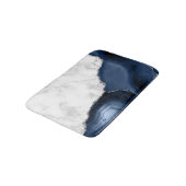 White marble Navy Blue Agate Silver Glitter Small Badmat (Gekanteld)