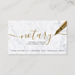 White Marble Notary lening chique gouden typografi Visitekaartje