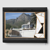 White marble Offset met Onyx Black abstract Gastenboek (Achterkant)