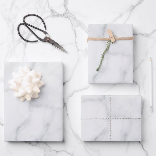 White marble Pattern Boho Chic Inpakpapier Vel (Voorkant)