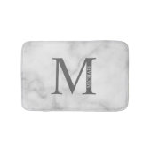 White Marble Persoonlijke Monogram en Naam Badmat (Voorkant)
