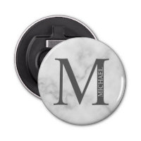 White Marble Persoonlijke Monogram en Naam