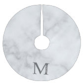 White Marble Persoonlijke Monogram en Naam Kerstboom Rok (Voorkant)