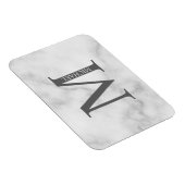 White Marble Persoonlijke Monogram en Naam Magneet (Rechterzijde)
