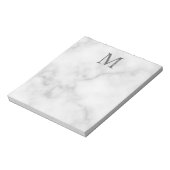 White Marble Persoonlijke Monogram en Naam Notitieblok (Gedraaid)