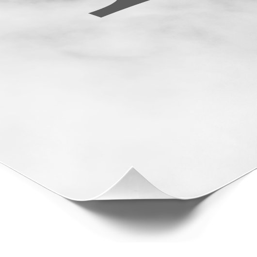 White Marble Persoonlijke Monogram en Naam Perfect Poster (Hoek)