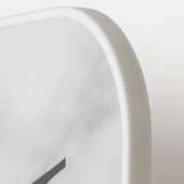 White Marble Persoonlijke Monogram en Naam Pickleball Paddle (Links Detail)