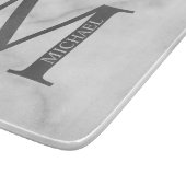 White Marble Persoonlijke Monogram en Naam Snijplank (Hoek)