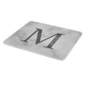 White Marble Persoonlijke Monogram en Naam Snijplank (Hoek)