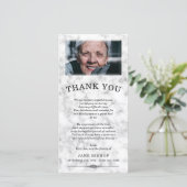 White Marble Photo Sympathie Bedankt (Staand voorkant)
