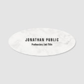 White Marble Professional Simple Sjabloon Modern Naamplaatje (Voorkant)