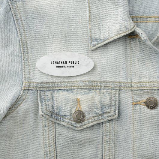 White Marble Professional Simple Sjabloon Modern Naamplaatje (In situ)