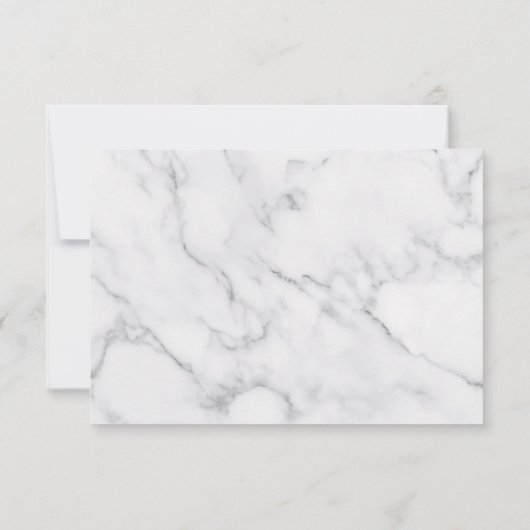White Marble Script Bedankkaart (Achterkant)