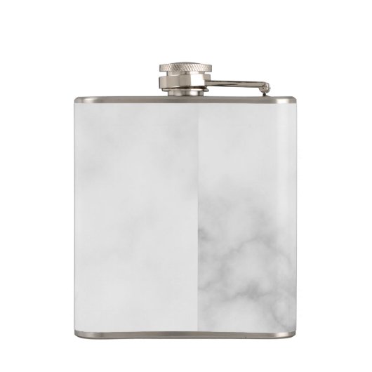 White Marble Script Specialized Groomsman's Name Heupfles (Achterkant)