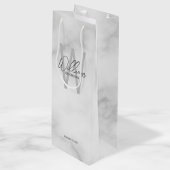 White Marble Script Specialized Groomsman's Name Wijn Cadeautas