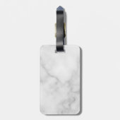 White Marble Script Specialized Monogram and Name Bagagelabel (Achterkant verticaal)