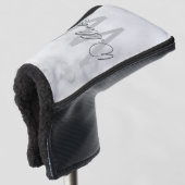White Marble Script Specialized Monogram and Name Golfheadcover (3/4 voorkant)