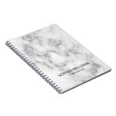 White Marble Silver Glitter Notitieboek (Rechterzijde)