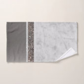 White marble Silver Glitter Stripe Glam #1 Bad Handdoek (Handdoek)