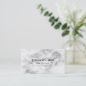 White Marble Silver Glitter Visitekaartje (Staand voorkant)