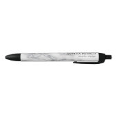 White Marble Silver Glitter Zwarte Inkt Pen (Bodem)