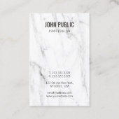 White Marble Sjabloon Simple Moderne Professional Visitekaartje (Achterkant)