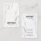 White Marble Sjabloon Simple Moderne Professional Visitekaartje (Voorkant / Achterkant)
