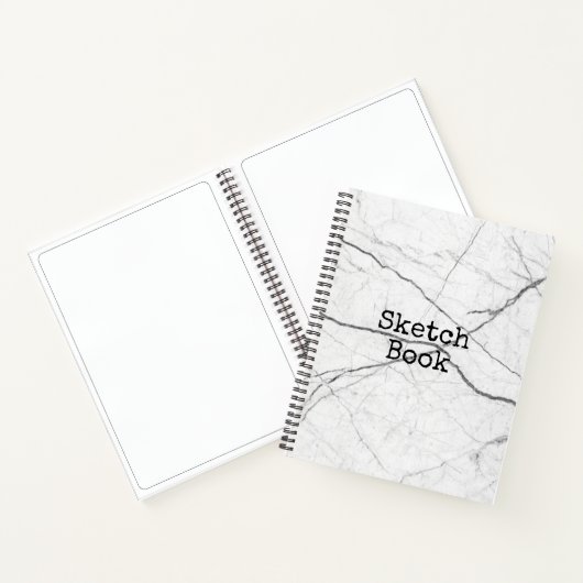 White Marble Sketch Book Notitieboek (Binnen)