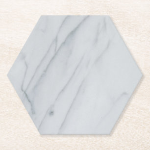 White Marble Stone Hexagon Paper Onderzetter