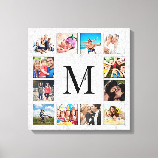 White Marble Stone Pattern Canvas Afdruk (Voorkant)