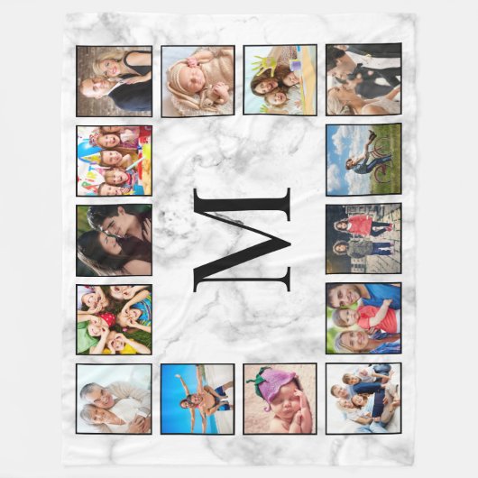 White marble Stone Pattern Fleece Deken (Voorkant)