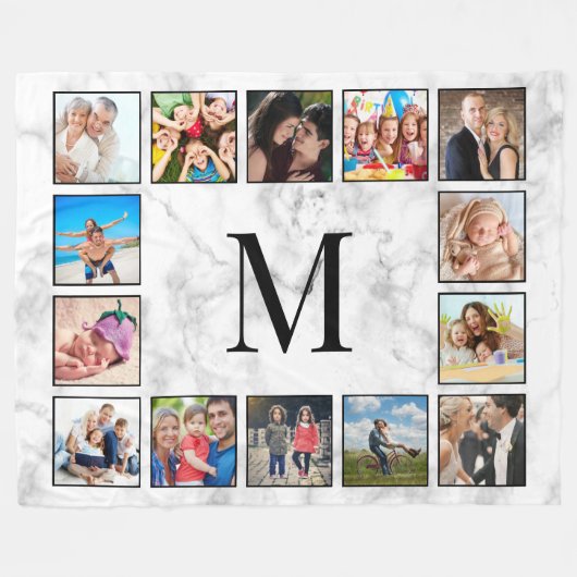 White marble Stone Pattern Fleece Deken (Voorkant (Horizontaal))