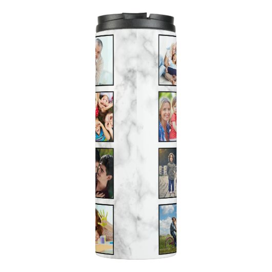 White marble Stone Pattern Thermosbeker (Achterkant)