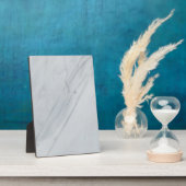 White marble Stone Tabletop Plaque met Easel Fotoplaat (Zijkant)