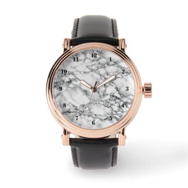 White Marble Stone Watch Horloge (Voorkant)