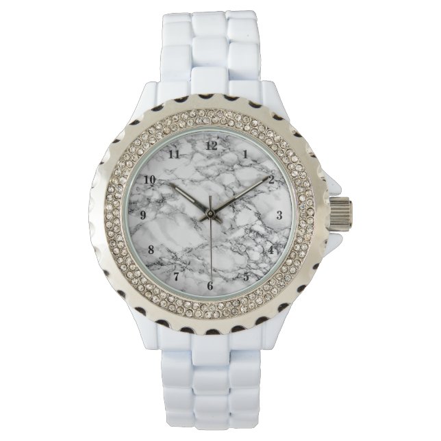 White Marble Stone Watch Horloge (Voorkant)